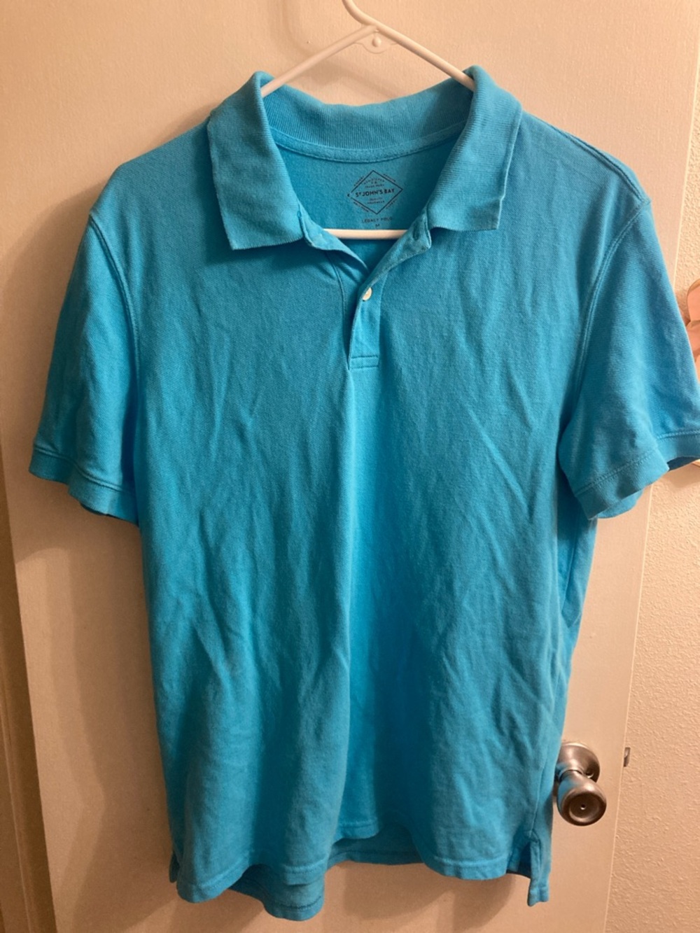 St. John's Bay Aqua Blue Short-Sleeve Polo